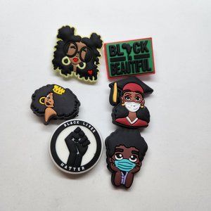 Shoe Charms Black Is Beautiful Black Lives Matter Graduation Mortar Board Six Pc